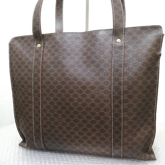 Celine Dark Brown Patterned Tote - Picture 6 of 11